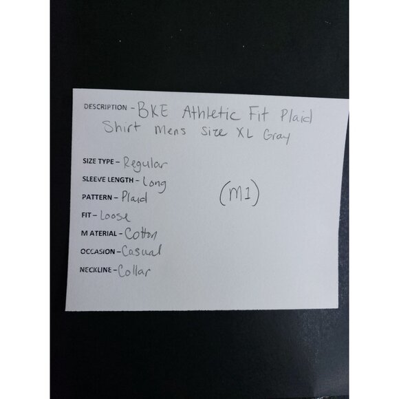 BKE Athletic Fit Plaid Shirt Mens XL Gray Long Sleeve Casual Cotton Blend - Picture 8 of 9